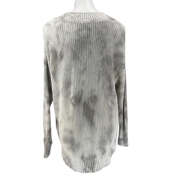 Aerie Oversized Chunky Slouchy Cloud White Gray Tie Dye Pullover Sweater XS - Picture 2 of 8